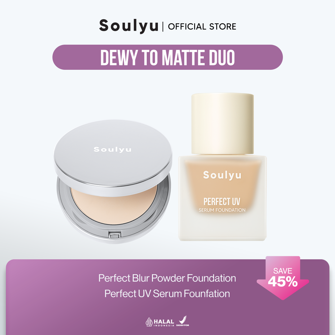 SOULYU Dewy to Matte Duo - Perfect Blur Powder Foundation & Perfect UV Serum Foundation