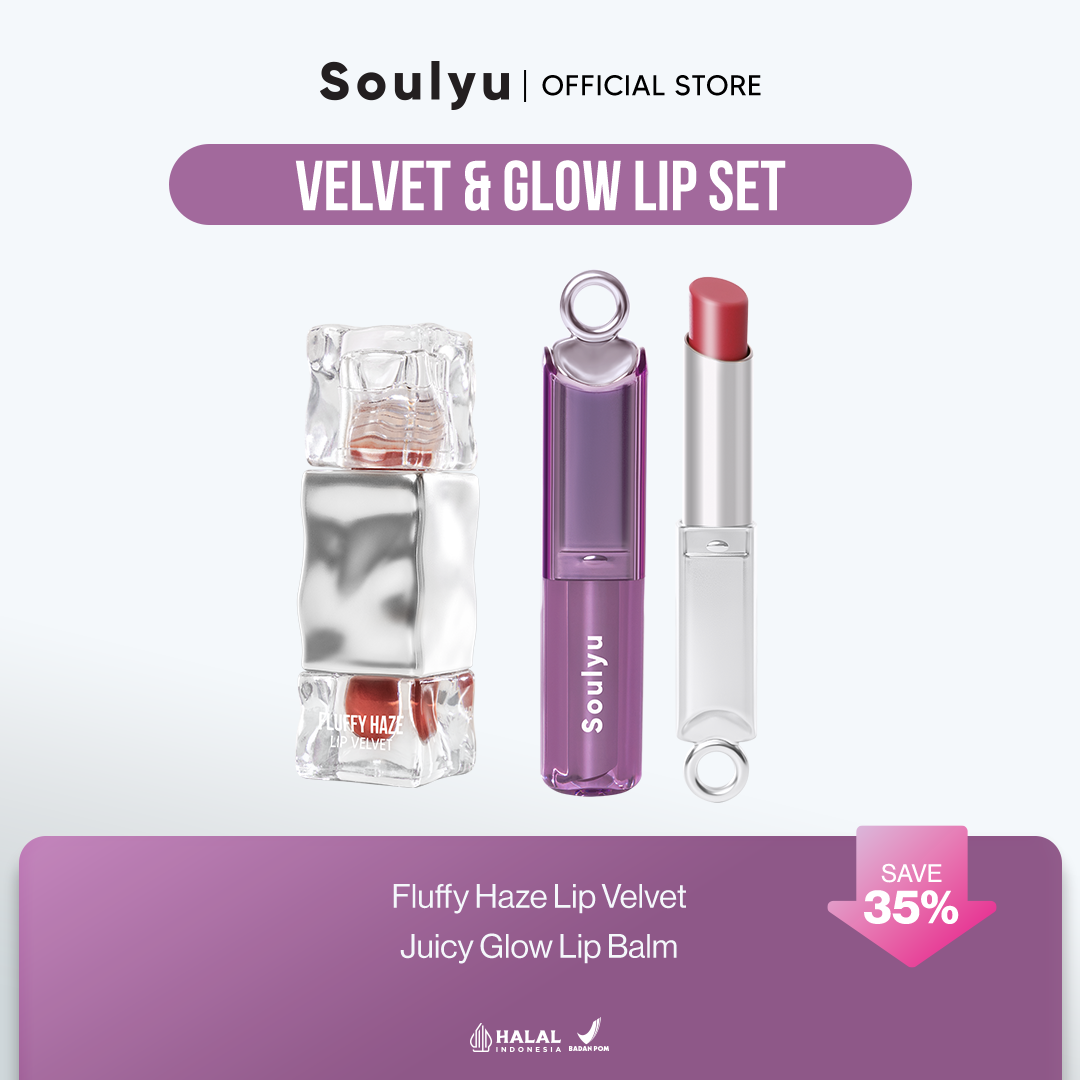 SOULYU Velvet & Glow Lip Set - Fluffy Haze Lip Velvet & Juicy Glow Lip Balm
