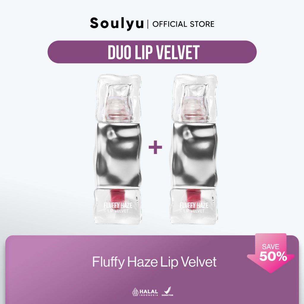 [NEW BUNDLING] SOULYU Duo Fluffy Haze Lip Velvet 3 ml - Fine Blur Finish